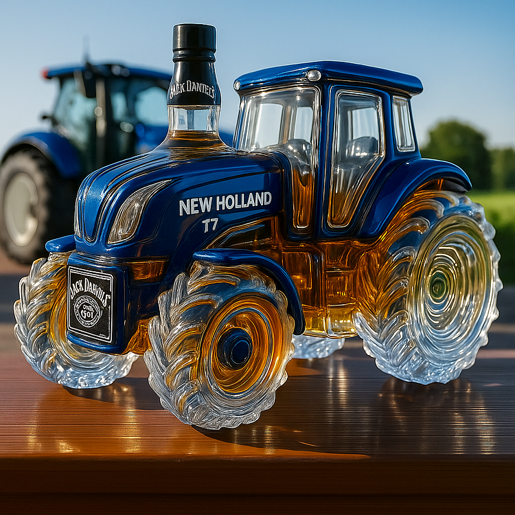 Klasična boca viskija u obliku traktora New Holland T7