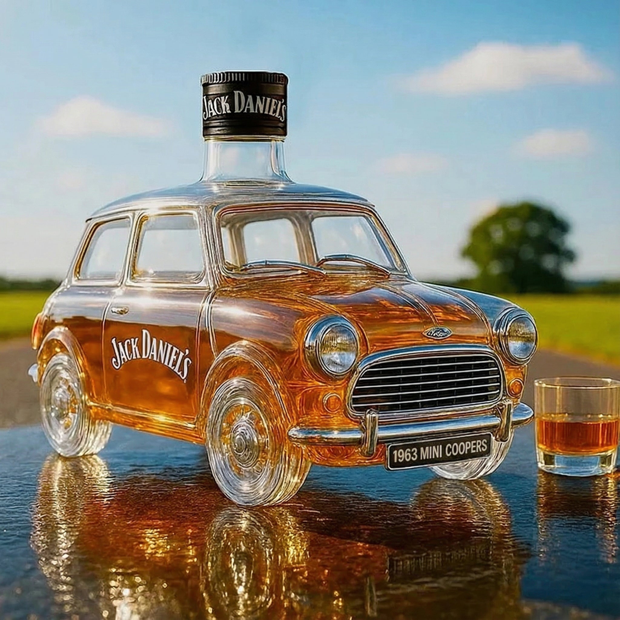 Retro boca za viski u obliku automobila Cooper
